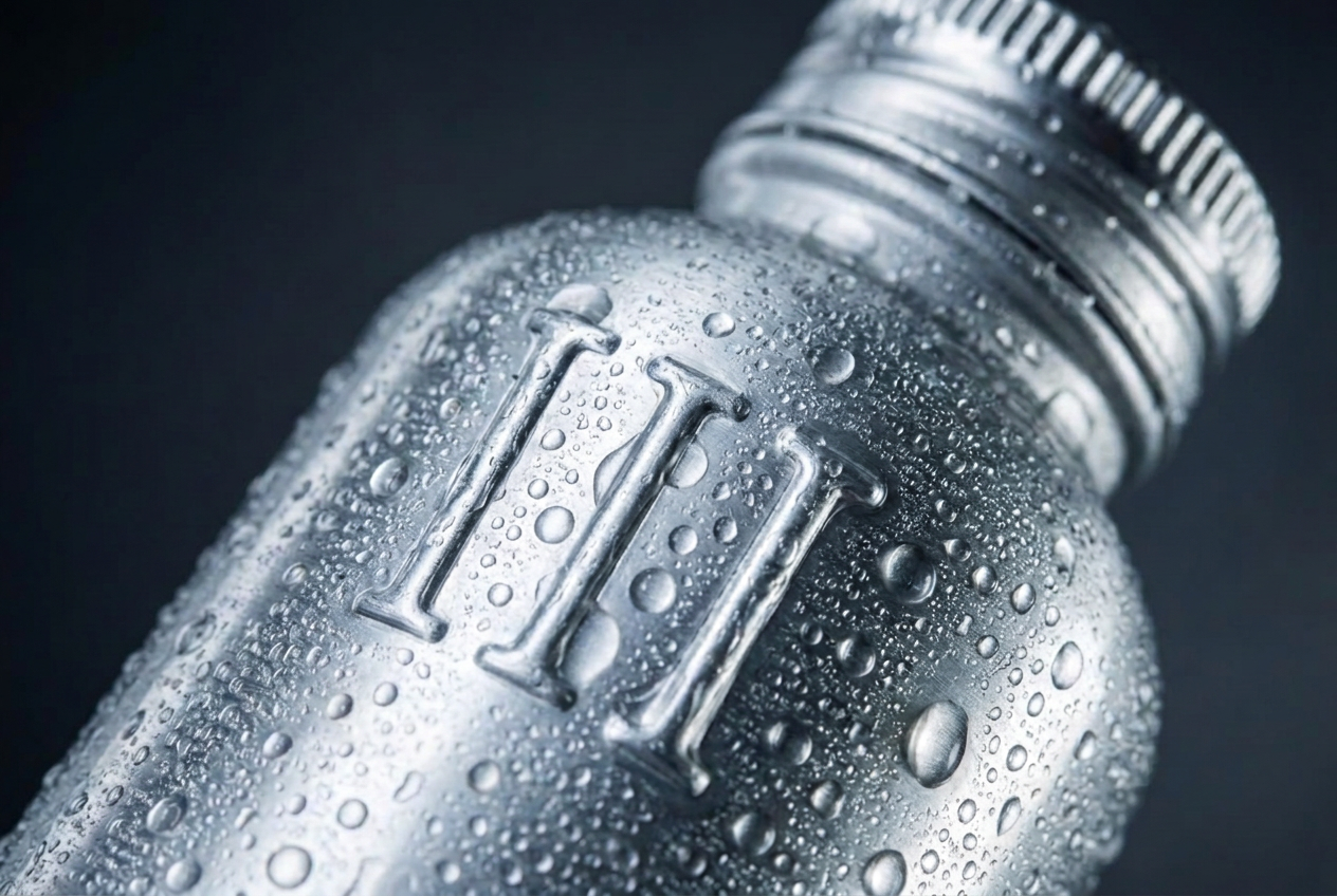 An ÜÇ bottle covered in condensation, fresh from the ice